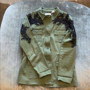 Evereve Military Jacket with embroidery